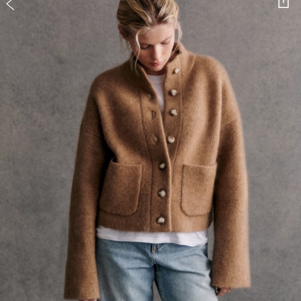 Sézane Thais jacket in wool/ kid mohair blend, new